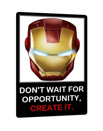 Image of LADY HAWK Iron Man Arc Reactor Poster Motivational and Inspirational Quotes Miniature Picture with magnetic backing. Directly sticks to any Metal Surface. Size 10x7cms Ironman Poster Series (AV47)