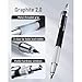 Nicpro 2mm Metal Mechanical Pencil Set, 2PCS Lead Holder 2.0 mm Marker Artist Carpenter Pencils with 120 Graphite Lead Refill (HB 2H 4H 2B 4B & Color), 2 Eraser for Drafting, Drawing Writing Sketching