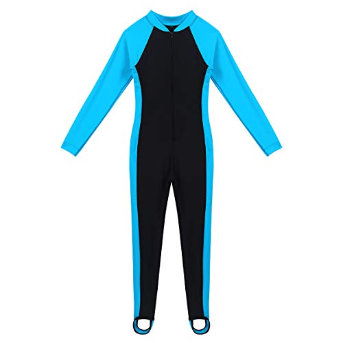 Kids Girls Long Sleeves Flower Printed Swimsuit Swimwear One Piece Zipper Front Full Body Bathing Suit3