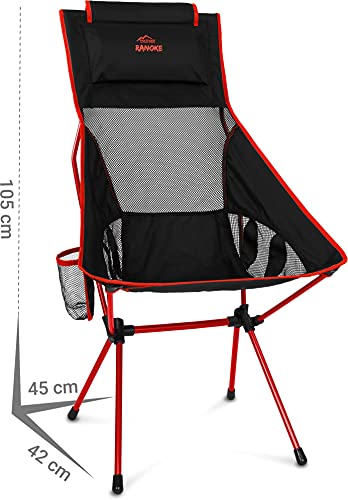 normani Ultralight Folding Camping Chair XXL Camping Chair with Long Backrest and Cushion Outdoor Chair Beach Chair Travel Chair Folding Chair Fishing Chair Load 150 kg (330 lbs) - Image 7