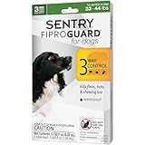 SENTRY Fiproguard for Dogs, Flea and Tick Prevention for Dogs (23-44 Pounds), Includes 3 Month Supply of Topical Flea Treatments