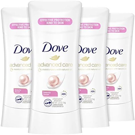 Dove Advanced Care Antiperspirant Deodorant Stick for Women Beauty Finish for 48 Hour Protection And Soft And Comfortable Underarms, 2.6 Ounce (Pack of 4)
