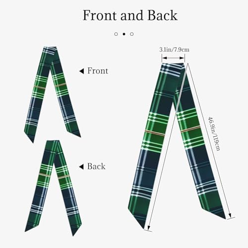 Blue Scottish Tartan Print Women Head Scarf Neck Scarves Handbag Beach Bag Hand Band Necktie Hat Accessory ﻿2