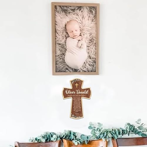 Image of Personalized Baptism Cross wood sign, Wooden sign Baptism gifts for Baby, Baptism Gift Girl /Boy, Christening Gifts Crosses for children, Baptized Cross Sign, Dedication Gift, Christening Gifts - A4