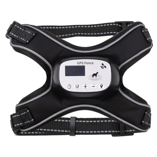 ERYUE Chaleco Eléctrico Inalámbrico con GPS para Perros con Tecnología de Reconocimiento de IA para un Control Preciso los Límites, Valla Mascotas Recargable Exteriores, Tela ABS, Color Negro, 1