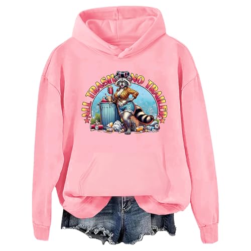 Sweat à capuche All Trash No Trail, All Trash No Trailer, rose, XL