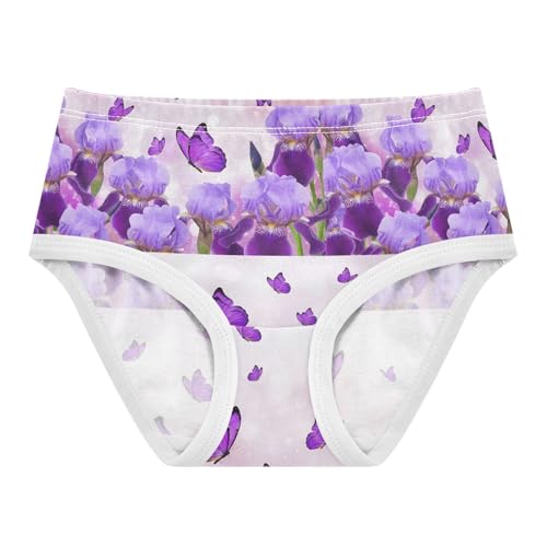Joisal Cotton Girls Underwear Toddlers Aesthetic Light Purple Butterflies Panties Little Girl Cartoon Kids Undies Briefs 2t