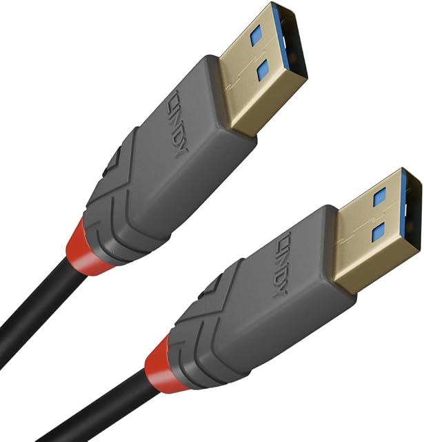 LINDY 36750 0.5 m Anthra Line USB 3.0 Type A to A Cable - Black