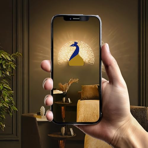 Image of Nova Peacock Wall Light for Home Decor | LED Acrylic Decorative Wall Lamp | 3 in 1 Light for Bedroom, Living Room, Kids Room, Bathroom, Perfect for Gifts | 25 Cm | Pack of 1