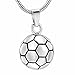KOMEDO Football Crémation Bijoux pour Cendres Pendentifs en Acier Inoxydable Football Fan Mémorial Souvenir Bijoux Urne Collier pour Cendres Hommes