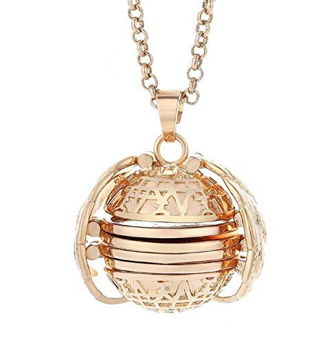 Expanding Photo Ball Locket Necklace Pendant 4 Pictures Long Chain Necklaces Memorial Jewelry Gifts for Women Girls