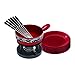 Kuhn Rikon zestaw fondue do sera Caro Deer w kolorze czerwonym, porcelana, 22 x 22 x 30 cm