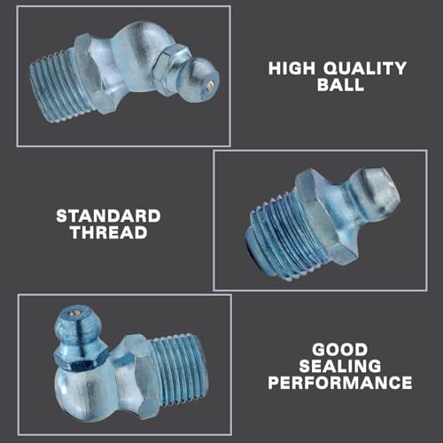 Image of Imperial 110PCS Grease Nipple Set SAE1 /4 inch And PTF 1 /8 inch Straight 45 90 Bent 110pcs Carbon Steel Blue Zinc Plated Hydraulic Grease Zerk Fitting Assortment for Lubrication