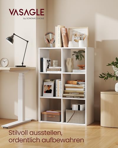 VASAGLE Bücherregal, Regal mit 3 Ebenen, offene Fächer, 66,4x30x98 cm – Ansicht 2