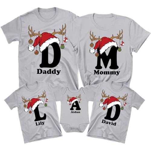 Matching Family Christmas Shirts, 2023 Family Christmas Shirts, Personalized Family Xmas Holiday Photoshoot T-Shirts2