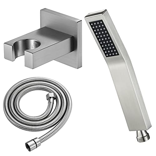 Pommeau de douche à main en laiton jet puissant et flexible inox 1,5m mural