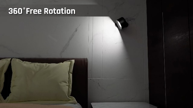 Image of Lightess 2PC LED Wall Sconces, 19 Colors Dimmable Wall Mounted Lamp with 5000mAh Rechargeable Battery, 360Rotate Magnetic Ball, Touch & Remote Control, Cordless Wall Light for Reading Bedside