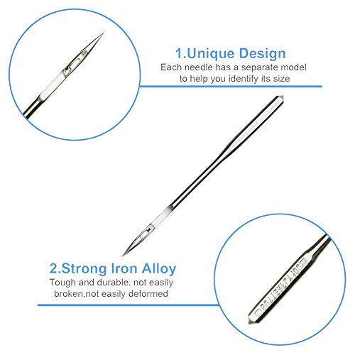 MiDube 50 PCS Sewing Embroidery Machine Needles Universal Regular Point for Brother Singer Varmax Janome Sizes HAX1 65/9, 75/11, 90/14, 100/16, 110/18 (Home Use) - Thumbnail 5