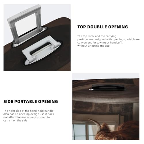 Cute Highland Cow In The Bathtub Elastic Travel Luggage Covers Dustproof Scratch-Resistant Suitcase Protector Fit 22-24 Inch3