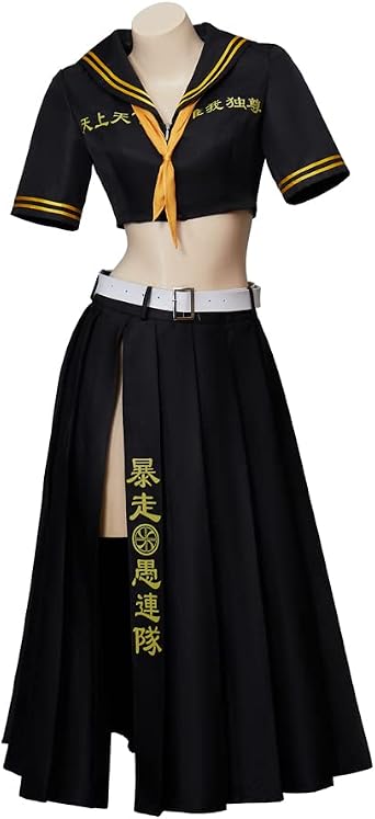 MelangCos Manjiro Sano Cosplay Costume Womens Top and Short Pants Suit Mikey Uniform Outfit