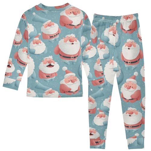Pajama Sets Long Sleeve Santa Claus Pattern Print Soft Comfy Sleepwear 2 Piece PJS 3-8T3