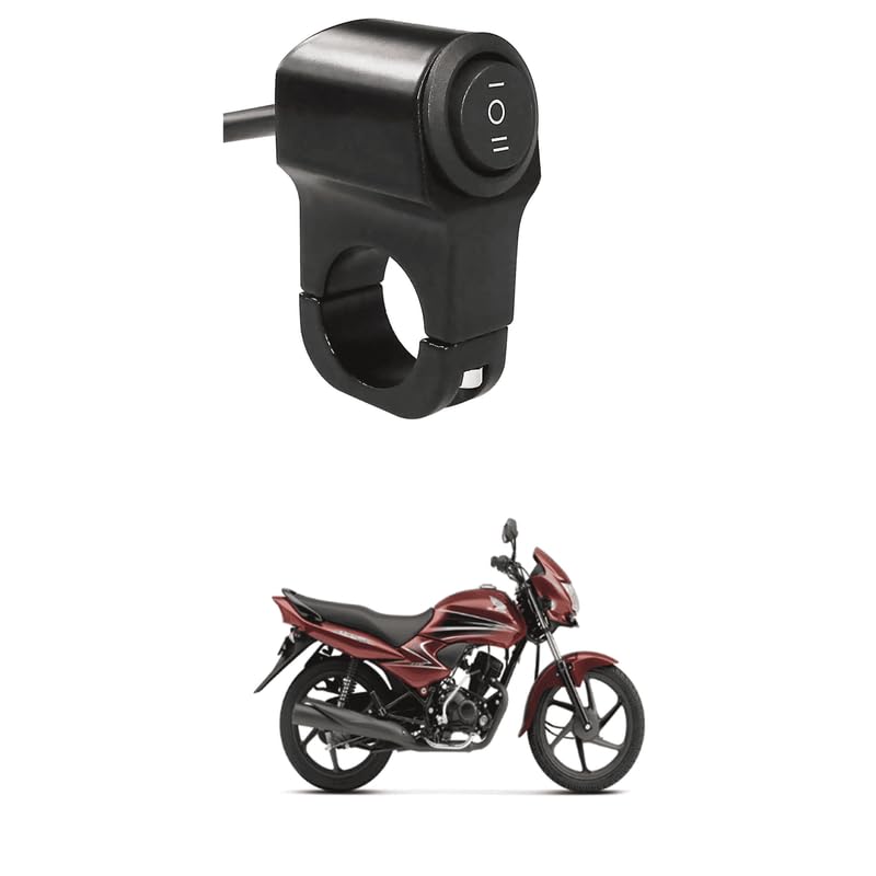 Lovmoto 3 Mode Way Handlebar On/Off Button CNC Alloy Switch12V Flameout Control for Motorcycle, Scotty, Bike operate with Headlight, Fog Light, Horn, Hazard Control Comfortable With Yu-ga