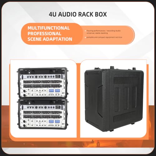 Image of 6U Rack Case Shallow 16 inch Depth, 19 inch Rackmount Flight Road Travel Case, Waterproof Protective Hard Case with Customized Foam, Wireless Mic System Storage /Amp /Effect /DJ Mixer