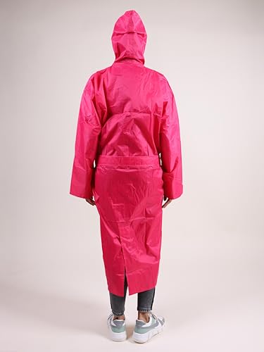 Image of Rupa Rainsuit Women Waterproof PVC Raincoat with Hood & Carry Bag | Lightweight Rainwear for Women with Front Zip | Solid Color | Standard Length | Pack of 1