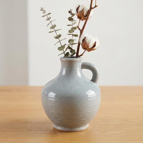 Sunddo Blue Ceramic Vases for Home Decor, 6 Inch...