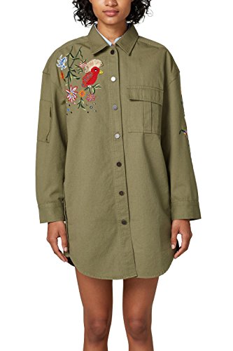 edc by Esprit 038cc1g020 Chaqueta, Verde (Khaki Green 350), Medium para Mujer