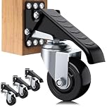 SOLEJAZZ Workbench Caster Wheels 420KG Heavy Duty Retractable 3" for Workbench, Side Mount All Steel Construction Urethane Table Wheels, 4 Pack