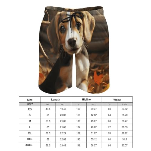 Men's Swim Trunks Quick Dry Board Shorts with Pockets Beach Shorts Cute Beagle Bathing Suits for Men2