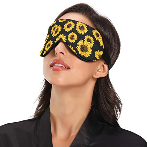 Alaza Floral Sunflower Print Sleep Mask For Women Men Blackout Cooling Funny Eye Mask For Sleeping With Elastic Strip #TOP2