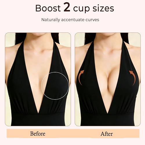 UOTJCNR Ultra Boost Sticky Bra Pads Inserts, Double Sided Adhesive Push Up Padding Inserts for Women’ Bras Bikini Swimsuits Beige — view 2