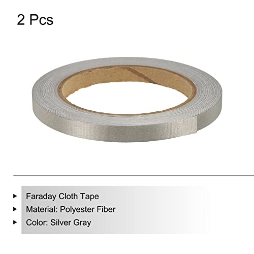 Image of MECCANIXITY Faraday Cloth Tape 0.39 inch W x 65.62 Feet Conductive Cloth Fabric Adhesive Tape Roll for Laptop Cable EMI Shielding 2 Pcs