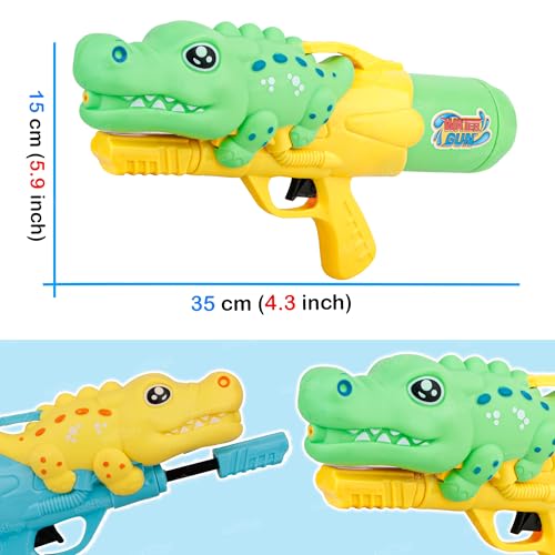 Image of Zest 4 Toyz Holi Pichkari Water Gun for Kids High Pressure Spray Get Holi Combo 1 Pkt Holi Color and 100 Balloons for Holi Celebration Boys and Girls (Crocodile Themed)-Assorted
