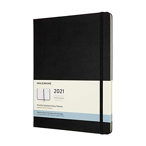 Agenda Mensual 2021 de Moleskine con Tapa Dura de 19x25 cm Cover