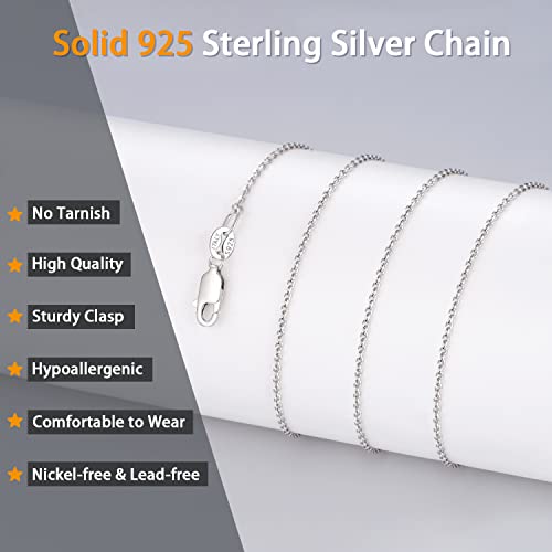Jewlpire Solid 925 Sterling Silver Chain Necklace For Women, 1.1Mm Cable Chain Silver Chain For Women Shiny & Sturdy Women'S Chain Necklaces thumb #1