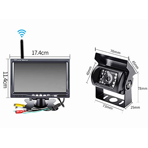 7 inch monitor draadloze auto achteruit achteruit dubbele back-up achteruitrijcamera voor vrachtwagens bus graafmachine… - Image 7