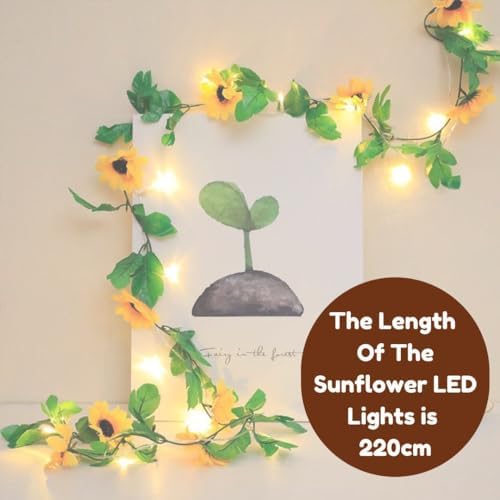 Image of SATYAM KRAFT 1 Pcs Sunflower Line for Home Decoration Artificial Flower Hanging Line for Wedding Setup, Festival Decor (220 cm)