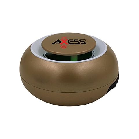 AXESS SPBW1048 IPX4 Water Resistant Bluetooth Speaker with Built-In Rechargeable Battery & Aux Input In Gold Cover