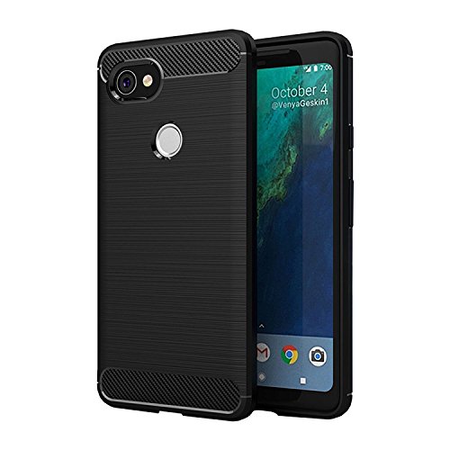 CEDO Google Pixel 2 XL Rugged Cover | Armor TPU Military Grade Shockproof | Slim-Fit Anti-Slip Back Cover Case (Black)