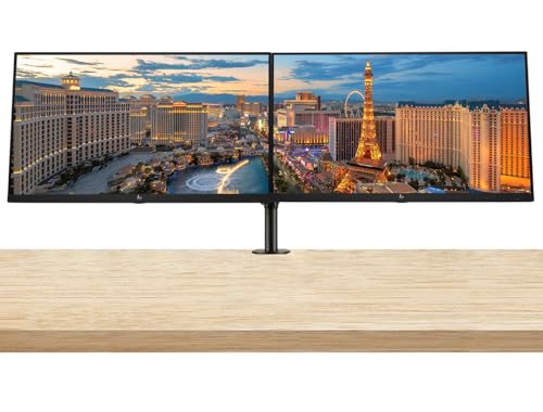 Image of HP P27h G5 27inch 1920 x 1080 Full HD Edge LED LCD Monitor 2-Pack Bundle with Built-in Speakers and Desk Mount Dual Stand