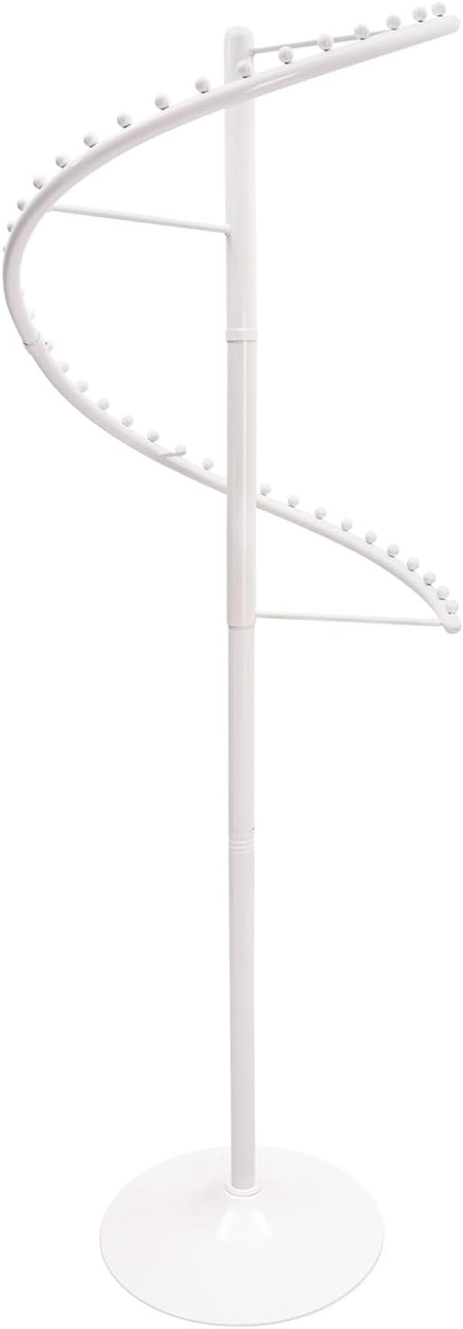 360° Spiral Rotating Clothing Rack, 71 Inch Heavy Duty Retail Metal Garment Rack with 36 Balls, Freestanding Space Saving Clothes Hanger Organizer for Bedroom Store Boutique (White)