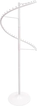 White Spiral Clothing Rack, 71 Inch Rotating Freestanding Hanger, Metal Portable Garment Display Racks for Boutique Bedroom Space Saving,Retail Clothe Rack for Stores White