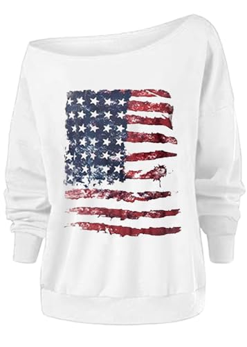Esoaripe Usa Flag Sweatshirt Womens 4Th Of July Memorial Day Gift Shirt Casual Long Sleeve American Proud Pullover Tops thumb #4