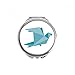 Green Origa Pigeon Pattern Hand Compact Mirror Round Portable Pocket Glass