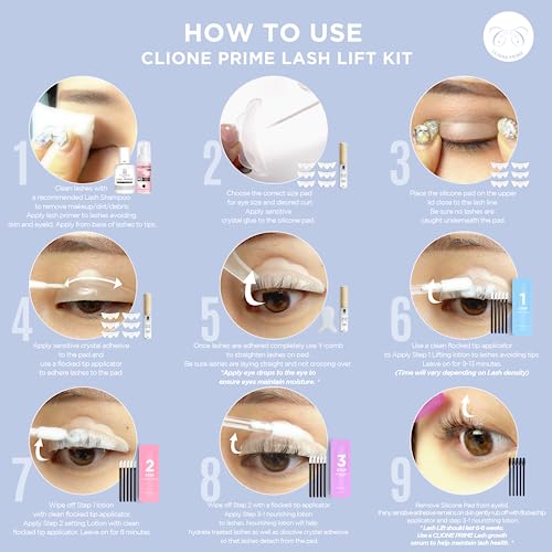 Clione Prime CP-8RDV Korean Lash Lift Kit - Brow Lamination Kit Lifting De Pestañas Kit Professional Eyelash Perm Kit Eyelash Lift Kit Lash Perm Eyebrow Lamination Laminado De Cejas Kit Profesional thumb #4