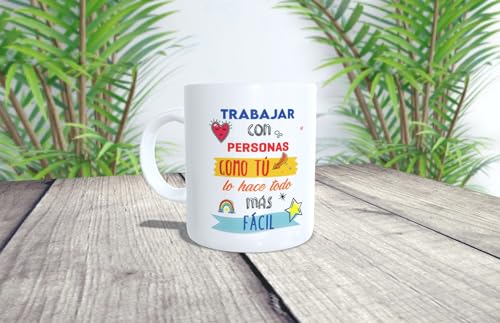 La Huella Taza personalizada Trabajar con personas como tú lo hace todo más fácil. Ideal para un buen compañero de trabajo.