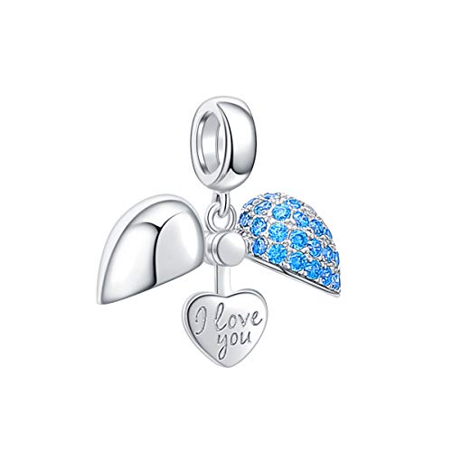 I Love You Charm 925 Sterling Silver Love Heart Dangle Bead Charms for Pandora Charms Bracelet Necklace by SOUKISS - Used condition - US$10.69